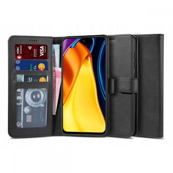 Xiaomi Poco M3 -lompakkokotelo PU-nahkainen 4-FACK Evry Black