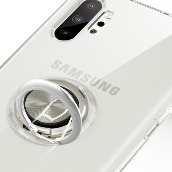 Samsung Note 10 Plus Stöttåligt Skal med Ringhållare Fresh Transparent