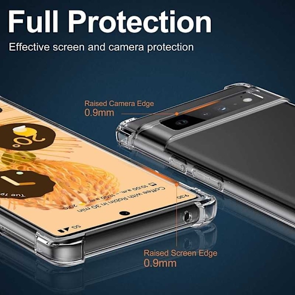 Google Pixel 7 Pro stødabsorberende silikonetui Shockr Transparent
