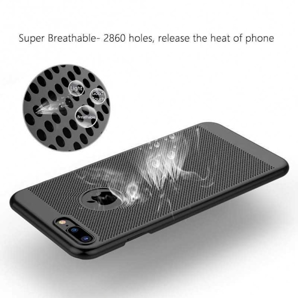 iPhone 7 Plus Iskunvaimennus Erittäin ohut kumipäällysteinen Case Breeze Svart