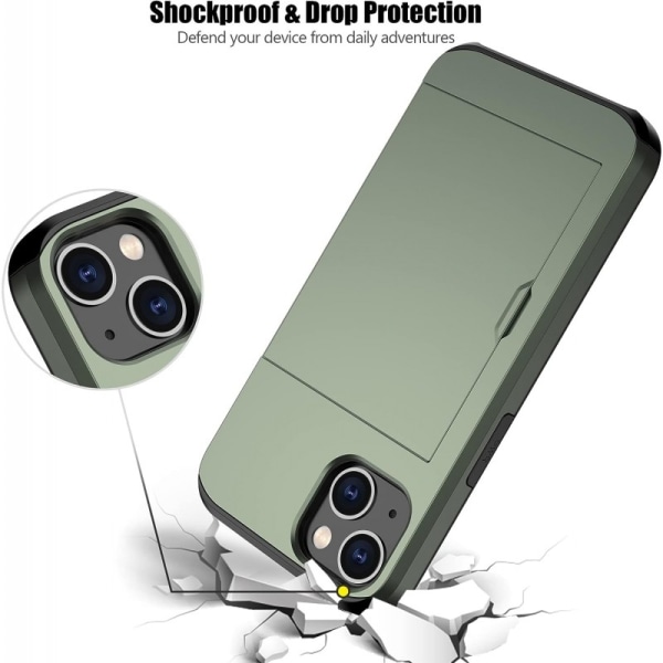 iPhone 12 / 12 Pro Exclusive Shockproof Cover Card-spor StreetWi Green