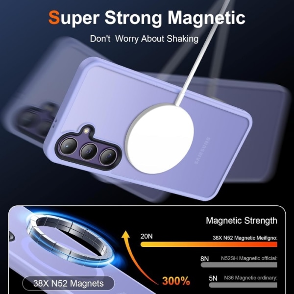 Samsung S24 läpinäkyvä iskunvaimenninkotelo, MagSafe-yhteensopiv