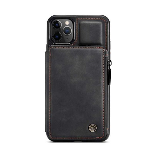 iPhone 11 Pro Max Skal Korthållare & Dragkedja 4-FACK CaseMe Flippr Svart