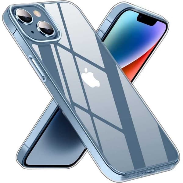 iPhone 14 iskuja vaimentava silikonikotelo Simple Transparent