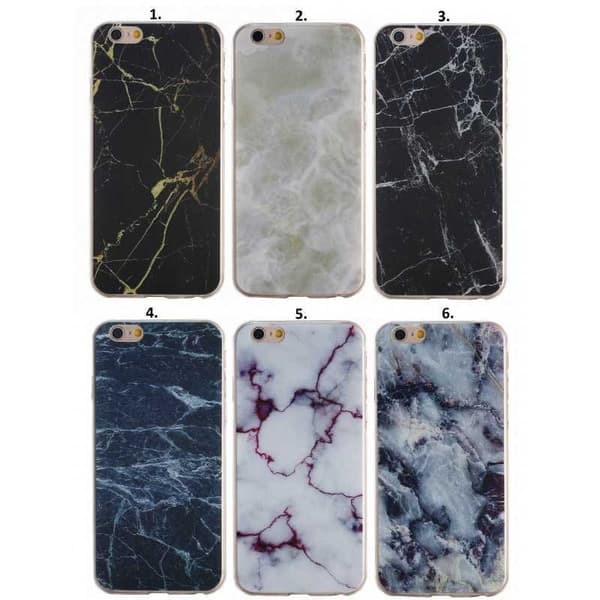 iPhone 6S Plus Stötdämpande Marmorskal TPU Black Variant 1