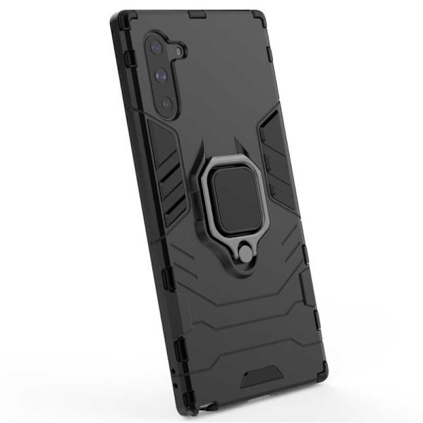 Samsung Note 10 Iskunkestävä suojus sormustelineellä ThinArmor Black