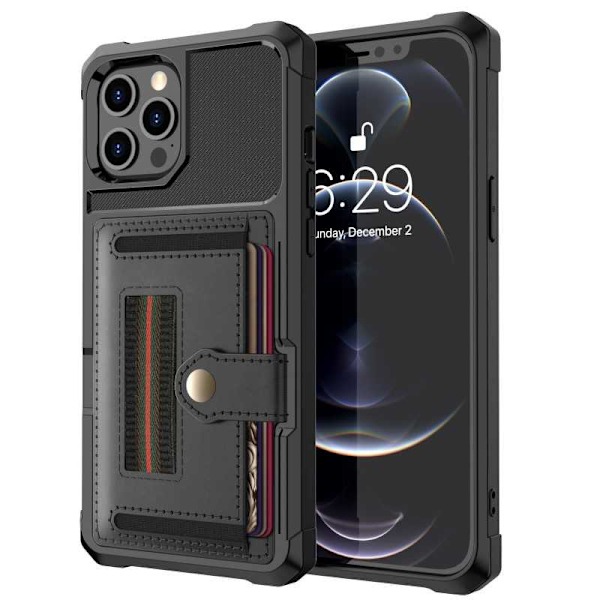 iPhone 13 Pro stødsikkert cover med kortrum Solid V5 Black