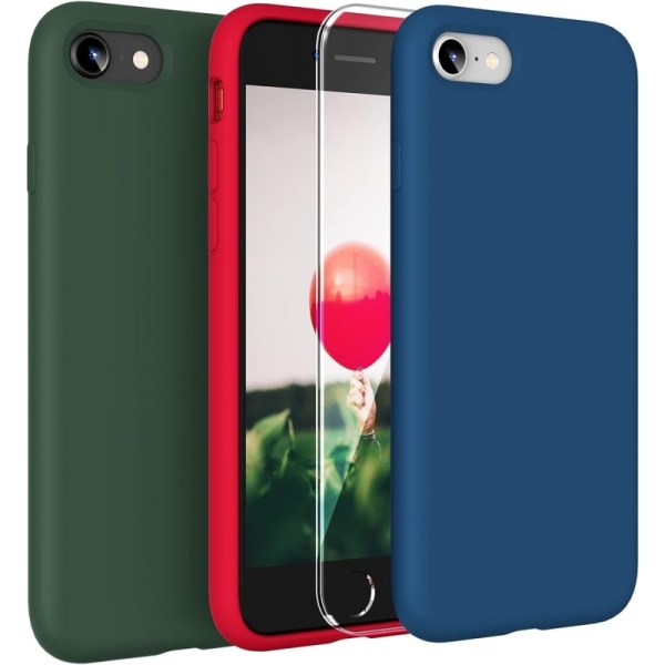 Gummibelagt stilfuldt cover 3in1 iPhone 7 Plus / 8 Plus - Blå