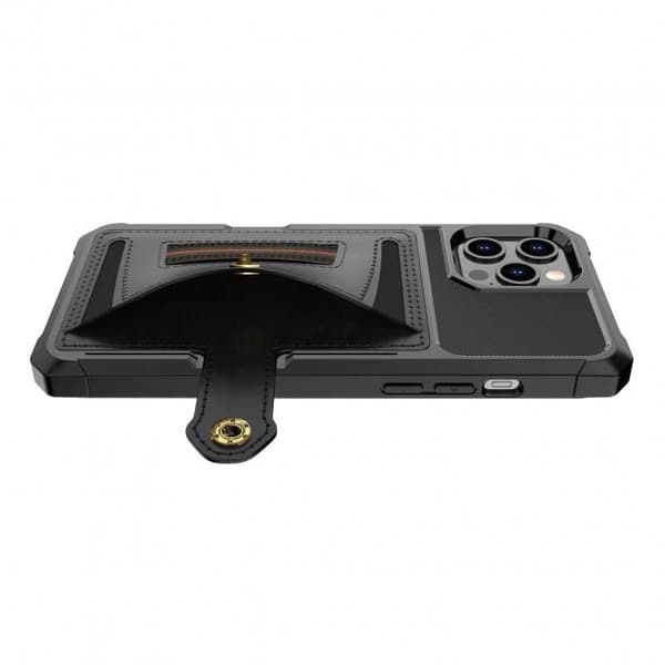 iPhone 11 Pro Max Iskunkestävä kansi korttipaikalla Solid V2 Black