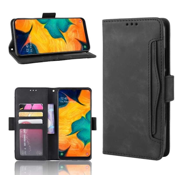 Samsung A40 tegnebog etui PU-læder 6-LOMMES Winston V3 Black