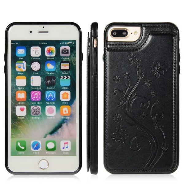 iPhone 7 Plus / 8 Plus Shockproof Case Kortholder 3-POCKET Flipp Black