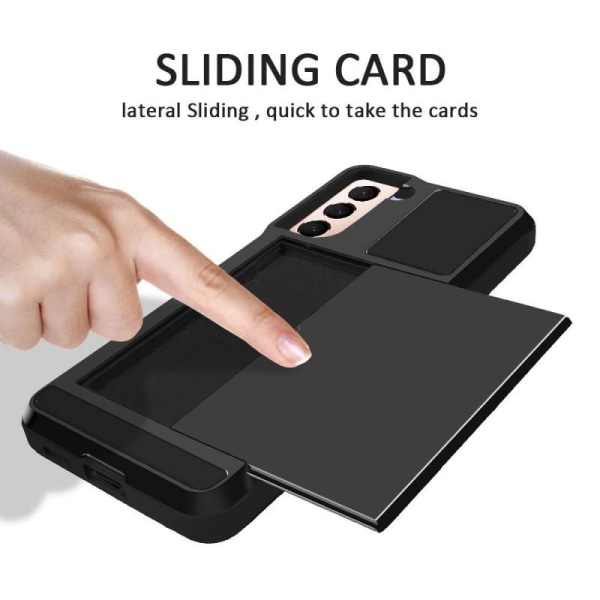 Samsung S23 Støtsikker veske med kortspor Black