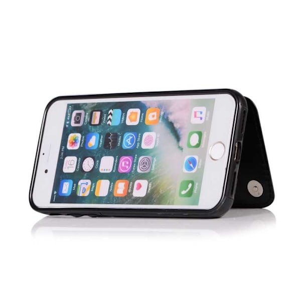 iPhone 7 / 8 / SE 2020 2022 Shockproof Case Kortholder 3-POCKET Flippr V2 Black