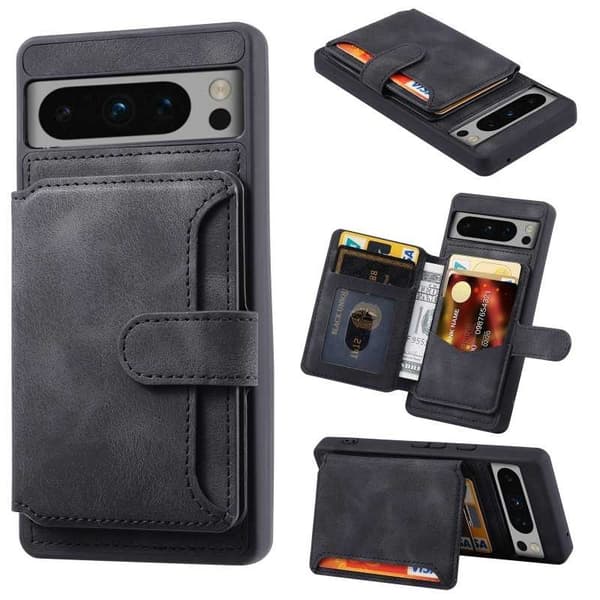 Google Pixel 8 Pro Iskunkestävä Premium Cover 7-SLOT Solid V6 Nordcell™ Black
