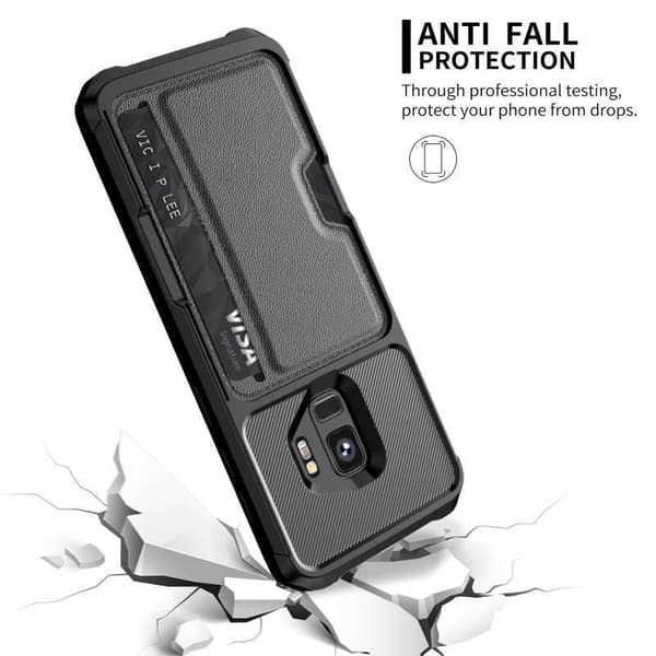 Samsung S9 Plus Stöttåligt Skal med Kortfack Solid V2 Svart