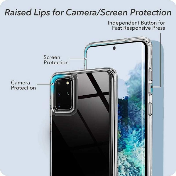 Samsung S20 Plus stødabsorberende cover med ridsefrit plexiglas Black