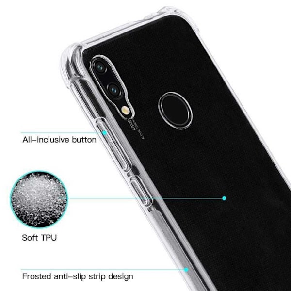 Xiaomi Redmi Note 7 Stöttåligt Skal med Förstärkta Hörn Transparent