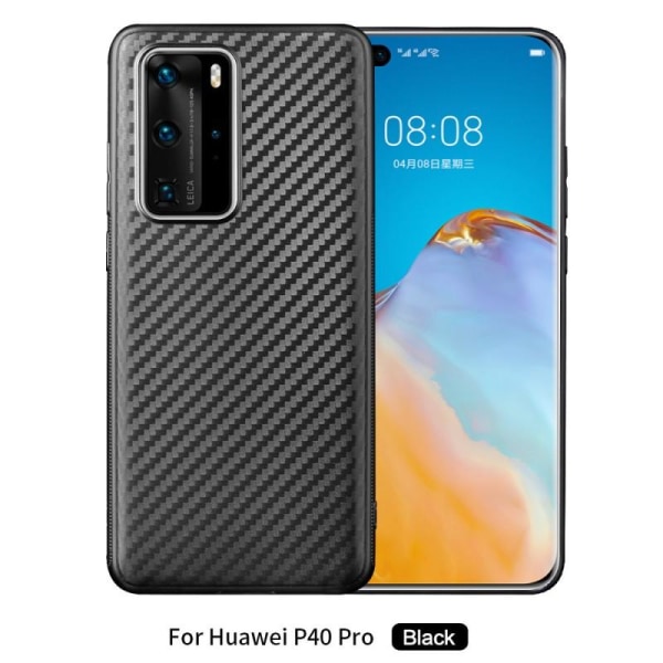 Huawei P40 Pro Iskunkestävä FullCarbon V2 -kotelo Black