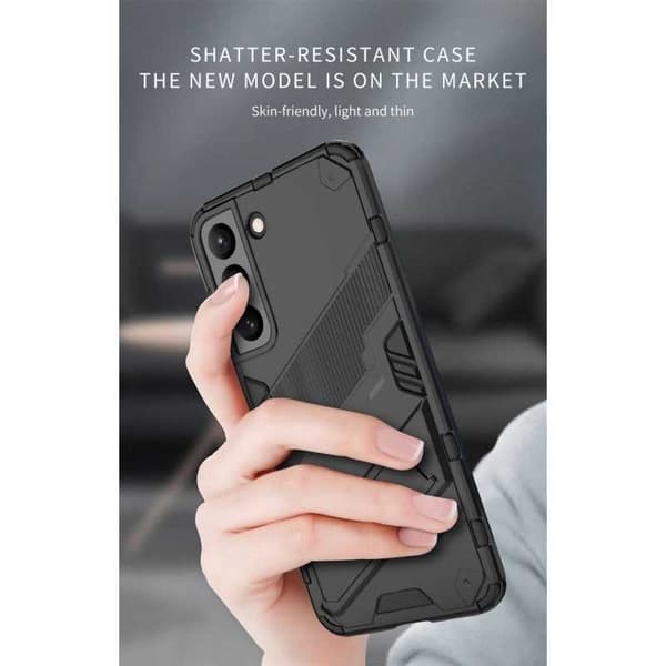 Samsung S22 Iskunkestävä kotelo jalustalla ThinArmor V2 Orange