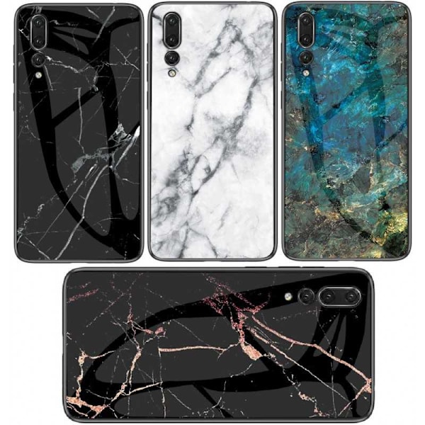 Huawei P20 Pro Marble Shell 9H Glass Back Glassback V2 Green Emerald Green