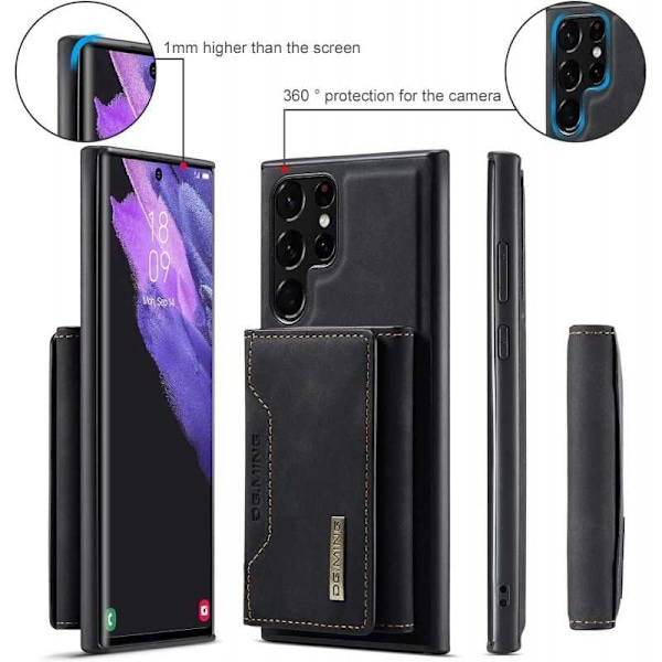 8-SLOTS Samsung S24 Ultra stødsikkert cover med magnetisk kortholder DG.MING Afmonter
