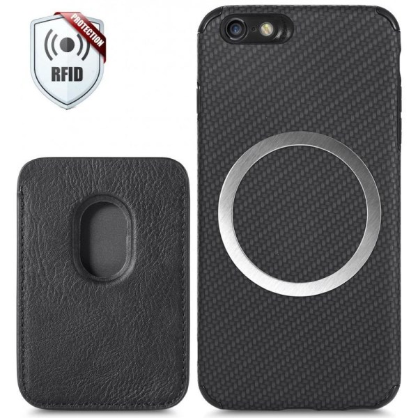 Støtsikkert Skall med Magnetkortholder Magsafe RFID for iPhone 7 Black