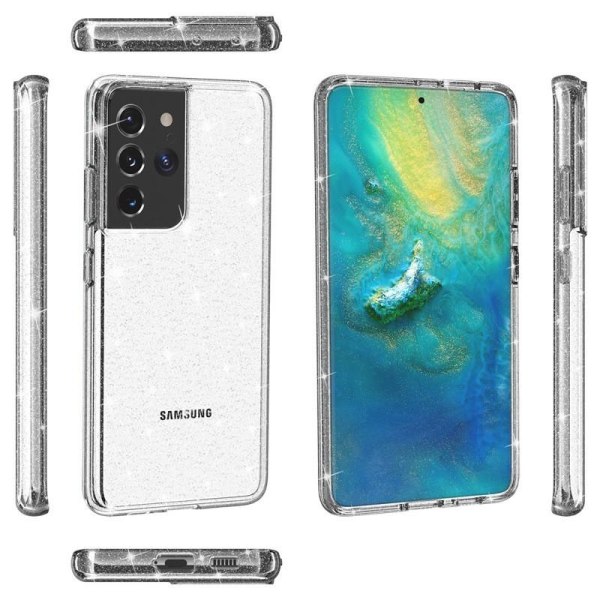 Samsung S21 Ultra Stötdämpande Mobilskal Gnistra Silver Silver