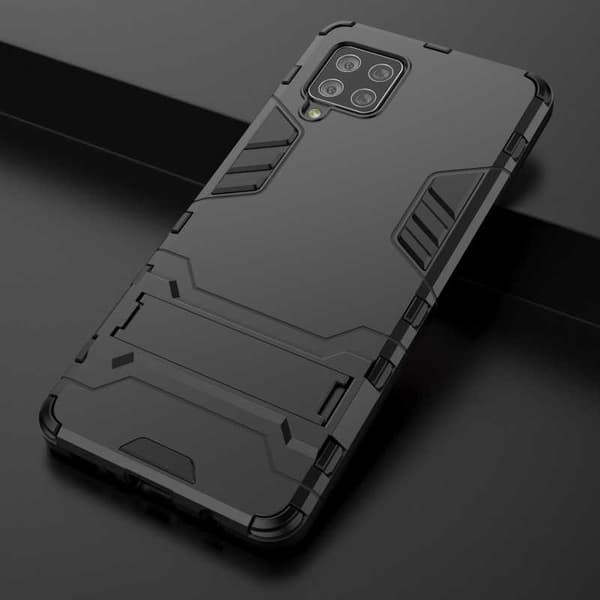 Samsung A42 5G iskunkestävä kotelo jalustalla ThinArmor Black