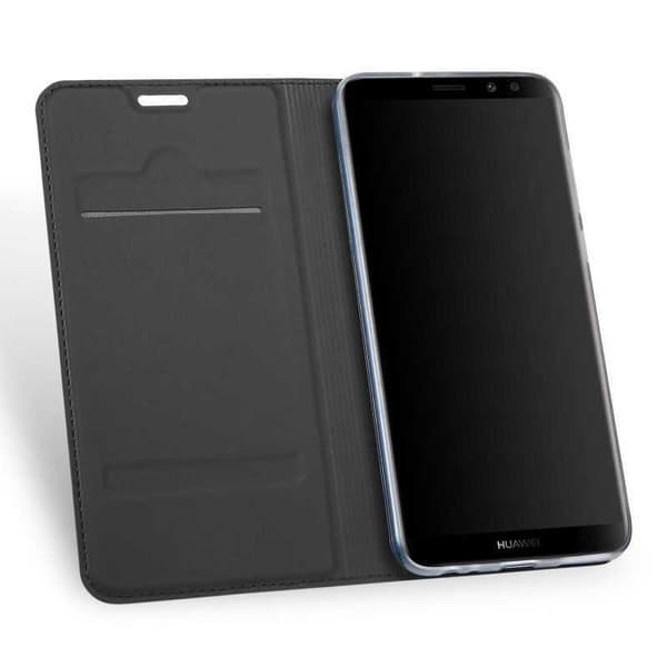 Mate 10 Lite Flip Case Smooth -korttipaikka Svart