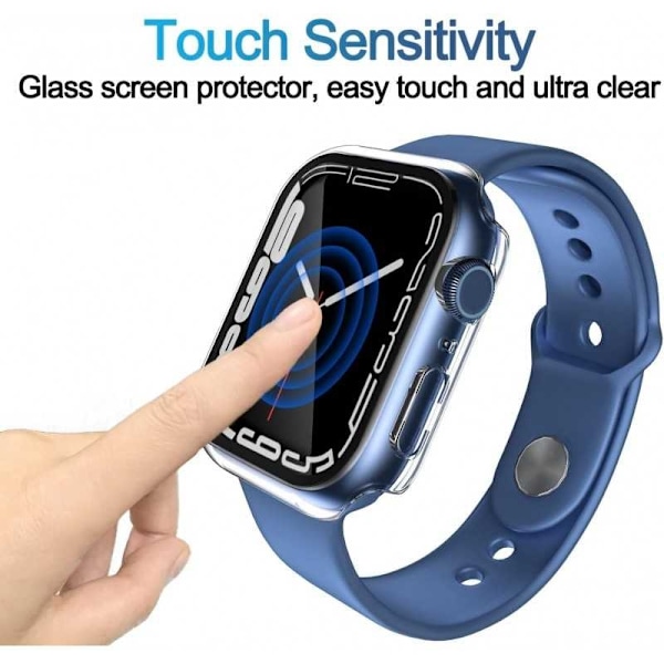 2in1 Iskunvaimennuskuori 9H karkaistu lasi Apple Watch 45mm - Transparent