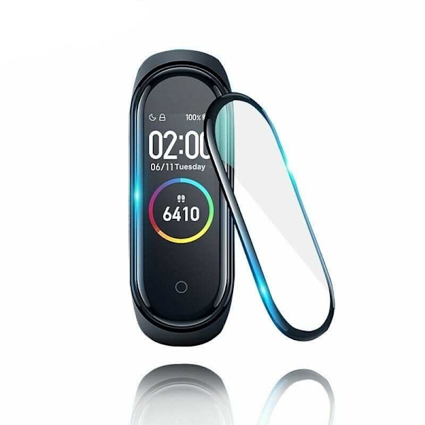 2-PACK Xiaomi Mi Band 5/6 FullFrame 3D hærdet glas 0,2 mm 9H Transparent