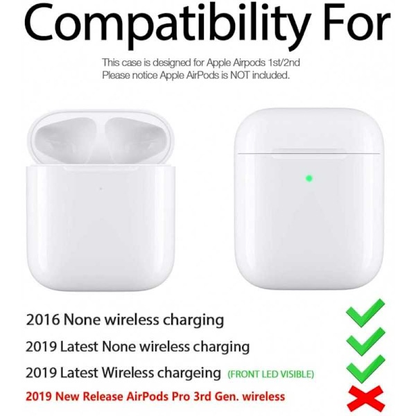 Airpods 1 & 2 Beskyttelsesetui i silikone Svart
