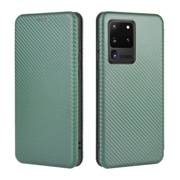 Samsung S20 Ultra Flipfodral Kortfack CarbonDreams Grön Grön