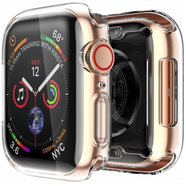 2-PACK Täyspeittava Ultraohut TPU-suojus Apple Watch Series 6 40 Transparent