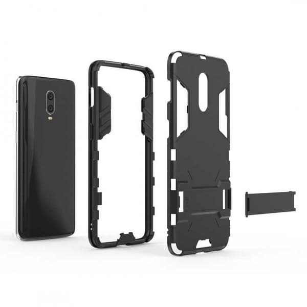 OnePlus 6T iskunkestävä kotelo jalustalla ThinArmor Black