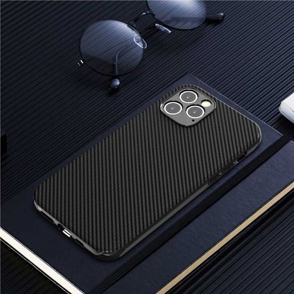 iPhone 14 Max Iskunkestävä FullCarbon V2 -kotelo Black