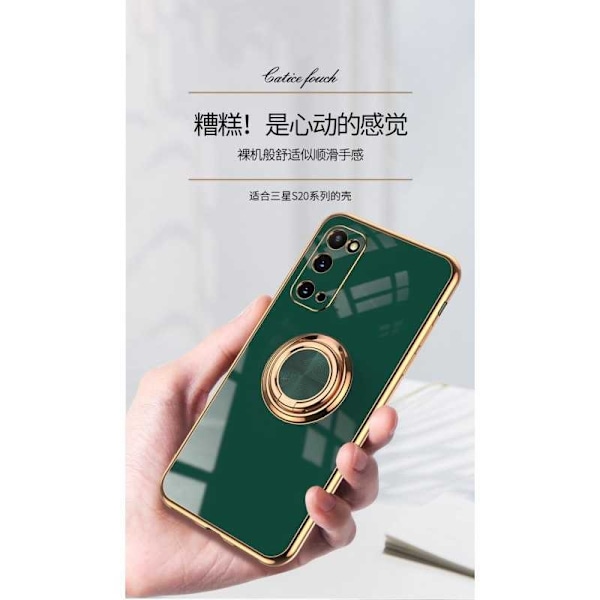 Samsung S20 tyylikäs ja iskunkestävä kotelo Flawless sormustelineellä Svart