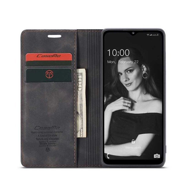 Samsung A53 5G Elegant Flip Cover CaseMe 3-RUMMET Black