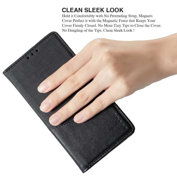 Samsung S21 Plus Elegant Case PU-nahkaa ja RFID-esto Black
