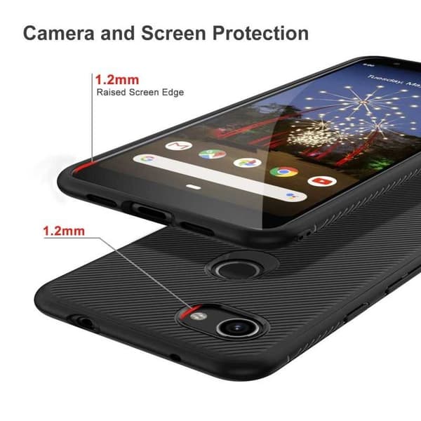 Google Pixel 3a Iskunkestävä FullCarbon V3 Black