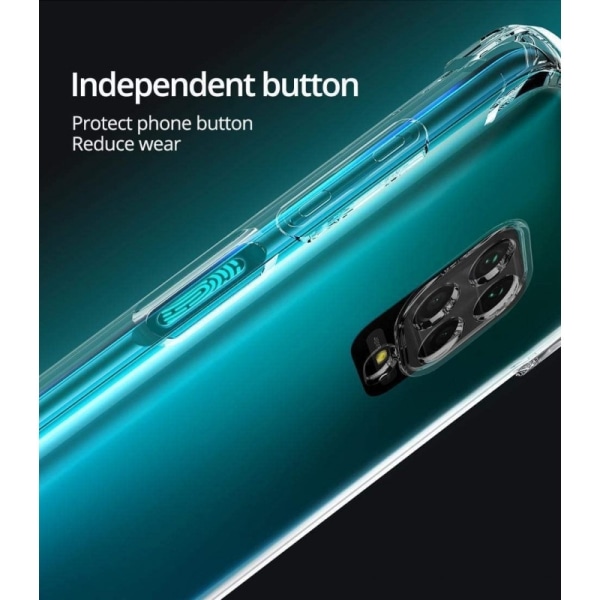 Xiaomi Redmi Note 9 Støtsikkert skall med forsterkede hjørner Transparent