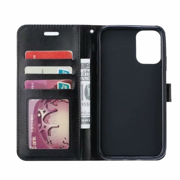 OnePlus 9 Pro -lompakkokotelo, PU-nahkainen 4-tasku Black