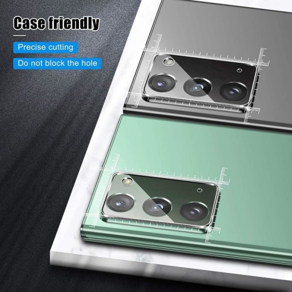2-PACK Samsung Note 20 -kameran linssisuojus, joustava lasi Transparent