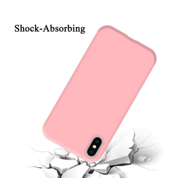 Gummibelagt Stöttåligt Skal iPhone X / XS - Rosa