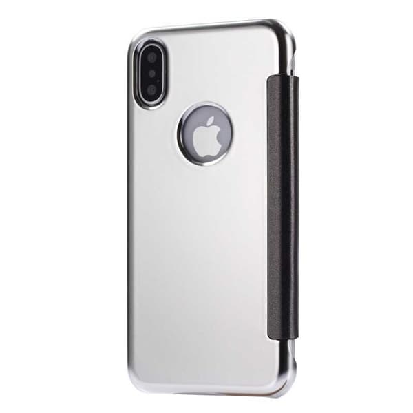 iPhone X Flip Case Clear View Seisova Rocket Guld