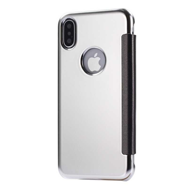 iPhone X Flipfodral Clear View Standing Rocket Guld