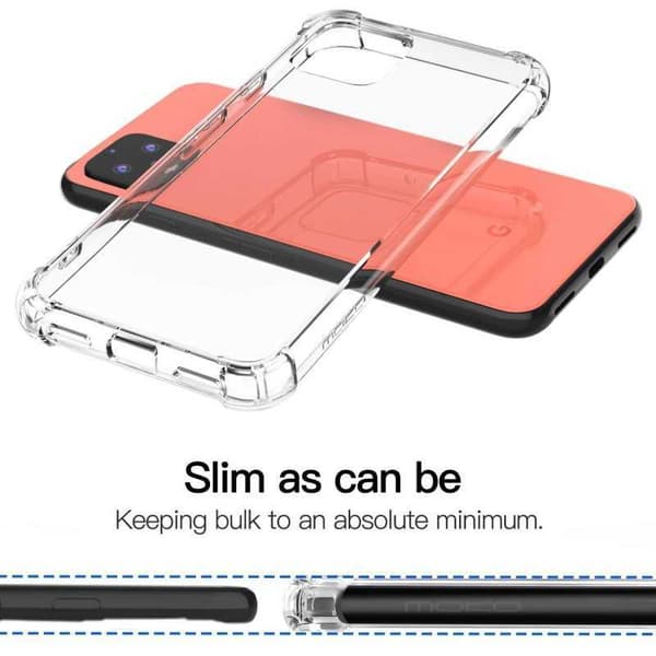 Google Pixel 4 XL iskuja vaimentava silikonikuori Shockr Transparent