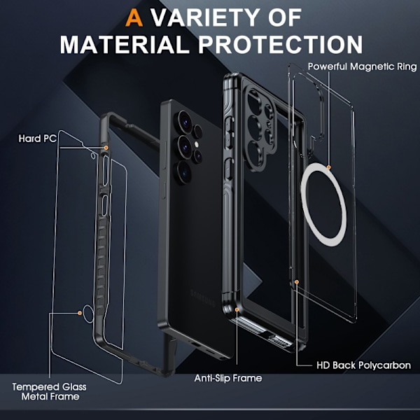 Samsung S25 Ultra Heltäckande Magsafe Premium 3D Skal 3in1 ThreeSixty