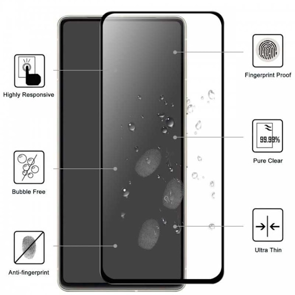 2-PACK Google Pixel 7a Härdat Glas 0.26mm 2.5D 9H Fullframe Transparent