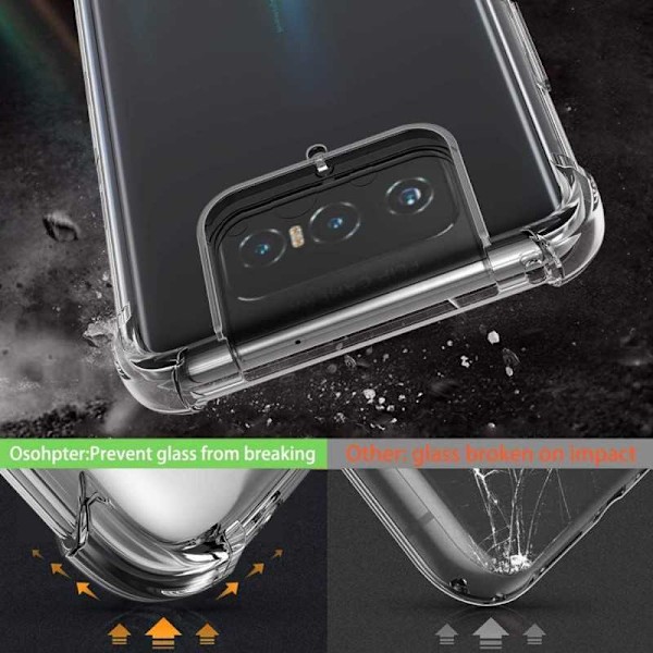 Zenfone 7 iskuja vaimentava silikonikotelo Shockr Transparent